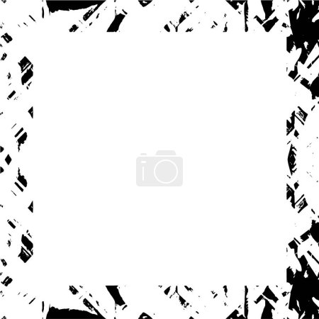 Téléchargez les illustrations : Grunge texture carré cadre arrière-plan. Illustration vectorielle noir et blanc. - en licence libre de droit