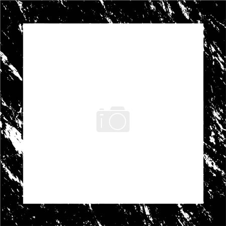 Illustration for A black grunge border over a white background, square frame background. Black and white vector illustration. - Royalty Free Image