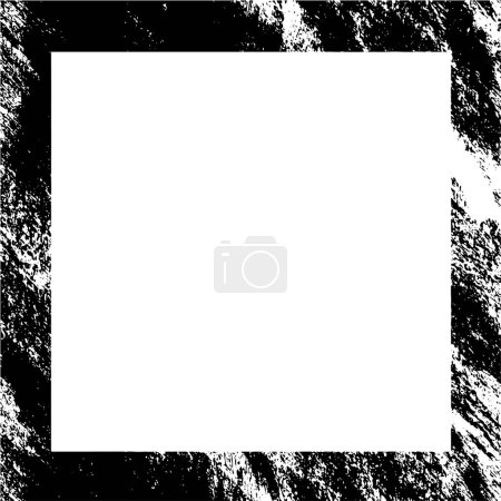Illustration for Grunge frame and border. Black and white grunge. Distress overlay texture. simply place over object to create grunge eff - Royalty Free Image