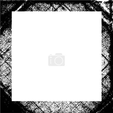Ilustración de Fondo grunge blanco y negro, marco cuadrado con espacio vacío - Imagen libre de derechos