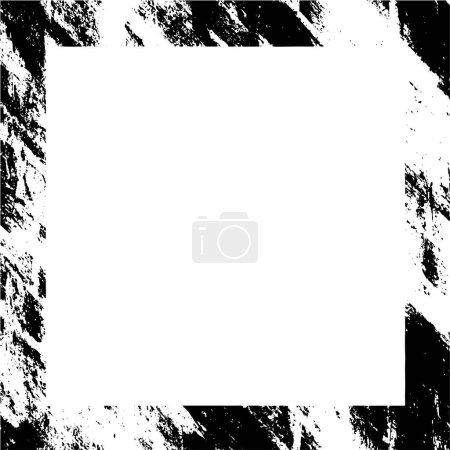 Téléchargez les illustrations : Cadre noir et blanc, fond abstrait, texture grunge - en licence libre de droit