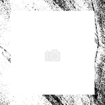 Téléchargez les illustrations : Cadre noir et blanc, fond abstrait, texture grunge - en licence libre de droit