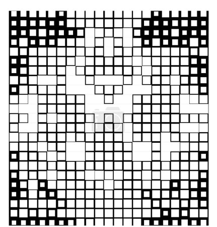 Téléchargez les illustrations : Fond noir et blanc demi-ton avec carrés, illustration vectorielle - en licence libre de droit