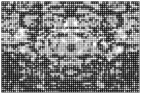 Ilustración de Fondo abstracto en blanco y negro con cuadrados. ilustración vectorial. concepto de mosaico - Imagen libre de derechos