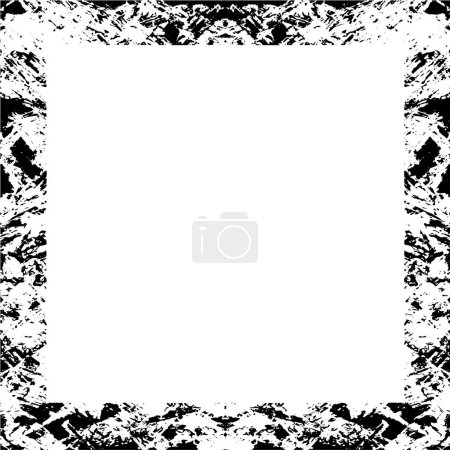 Ilustración de Textura vintage grunge en blanco y negro en estilo retro, marco cuadrado con espacio vacío - Imagen libre de derechos