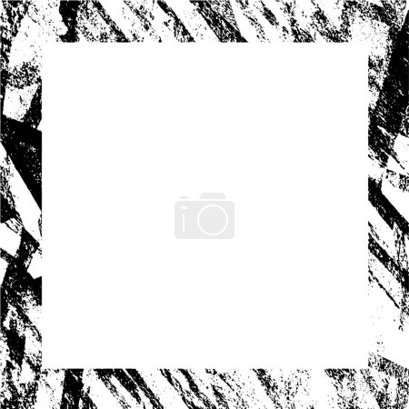 Ilustración de Marco abstracto en blanco y negro, textura grunge - Imagen libre de derechos