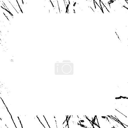 Téléchargez les illustrations : Cadre abstrait en noir et blanc, texture grunge - en licence libre de droit
