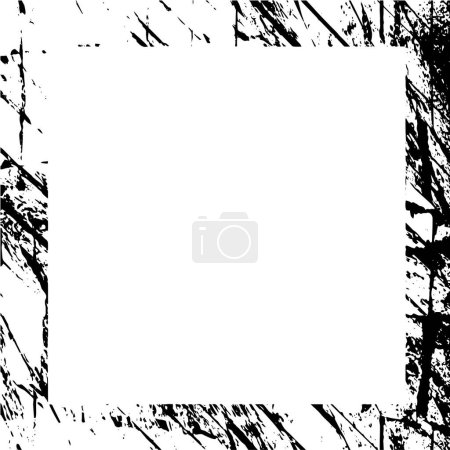 Téléchargez les illustrations : Fond vintage grunge noir et blanc, cadre avec espace vide - en licence libre de droit