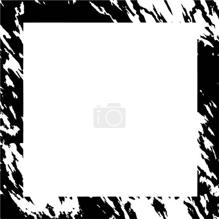 Téléchargez les illustrations : Fond vintage grunge noir et blanc, cadre avec espace vide - en licence libre de droit