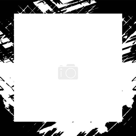 Ilustración de Fondo grunge vintage en blanco y negro, marco con espacio vacío - Imagen libre de derechos