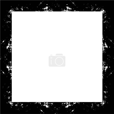 Téléchargez les illustrations : Black and white grunge frame background - en licence libre de droit
