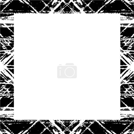Ilustración de Fondo grunge abstracto en blanco y negro, marco con espacio vacío - Imagen libre de derechos