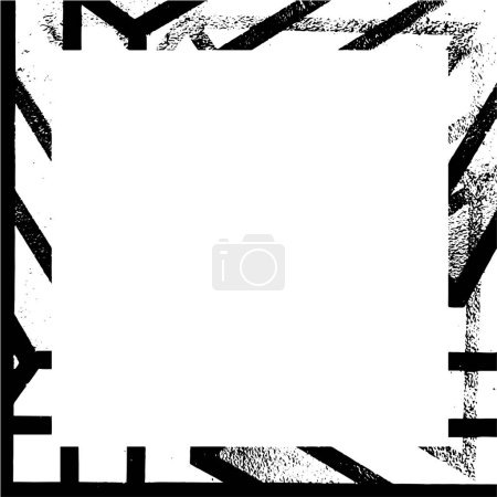 Ilustración de Fondo vintage blanco y negro. Marco cuadrado abstracto con patrón grunge - Imagen libre de derechos