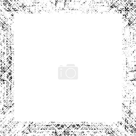 Téléchargez les illustrations : Abstrait noir et blanc fond grunge, cadre avec espace vide - en licence libre de droit