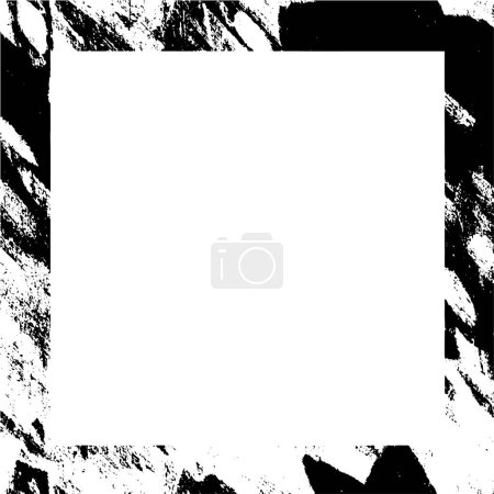 Téléchargez les illustrations : Cadre carré noir et blanc avec motif grunge - en licence libre de droit