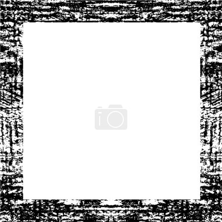 Illustration for Black and white square frame with grunge pattern - Royalty Free Image