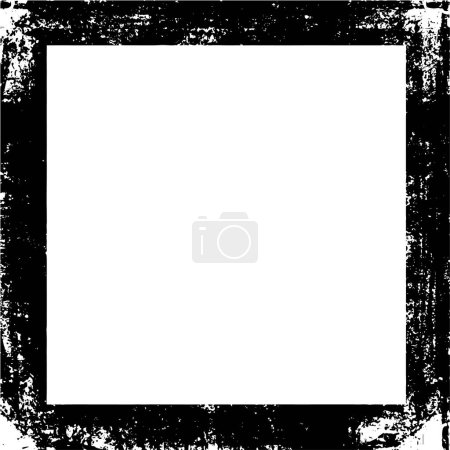 Illustration for Abstract square frame with grunge pattern. Black and white vintage background. - Royalty Free Image