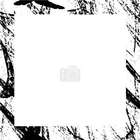 Illustration for Rough black and white frame. Grunge background. Abstract textured effect. Vector Illustration. - Royalty Free Image