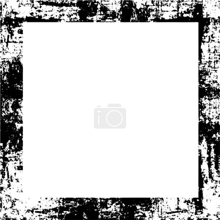 Illustration for Black and white grunge frame background, vector illustration - Royalty Free Image