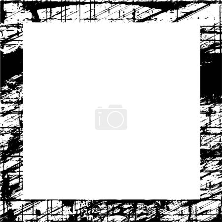 Illustration for Black and white vintage background. Abstract frame with retro pattern - Royalty Free Image