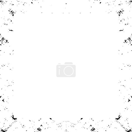 Illustration for Black and white monochrome frame, abstract antique texture with retro pattern - Royalty Free Image