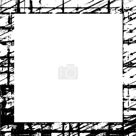 Illustration for Black and white vintage background. Abstract frame with retro pattern - Royalty Free Image