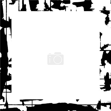 Illustration for Black and white abstract  backgraound, geometric texture, frame. - Royalty Free Image