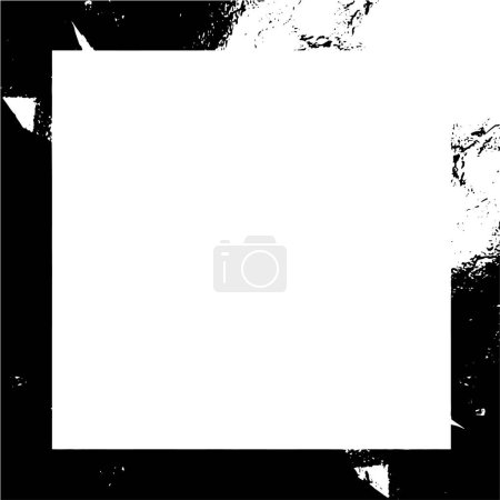 Illustration for Black and white monochrome frame vintage weathered background - Royalty Free Image