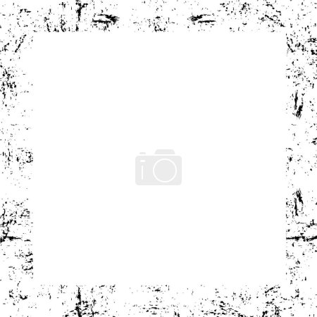 Illustration for Black and white monochrome frame vintage weathered background - Royalty Free Image
