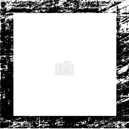 Photo for Abstract black and white square frame with grunge pattern, vector illustration - Royalty Free Image