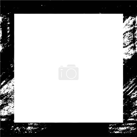Ilustración de Marco angustiado en textura en blanco y negro con arañazos - Imagen libre de derechos
