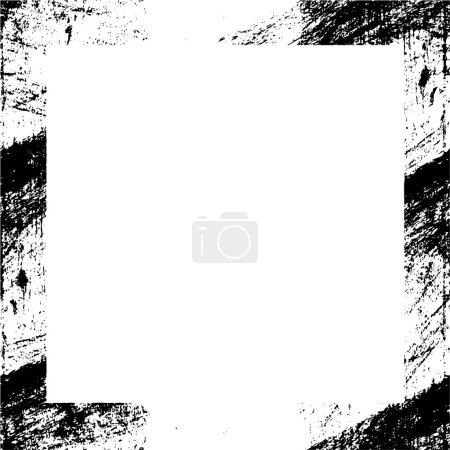 Téléchargez les illustrations : Cadre en détresse en texture noire et blanche avec rayures - en licence libre de droit
