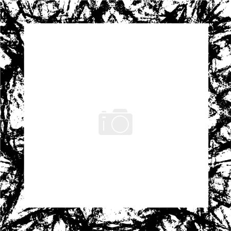 Téléchargez les illustrations : Fond abstrait. texture monochrome. cadre noir et blanc sur fond blanc. - en licence libre de droit
