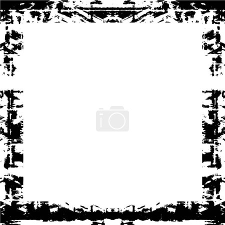 Ilustración de Textura vintage grunge en blanco y negro en estilo retro, marco cuadrado con espacio vacío - Imagen libre de derechos