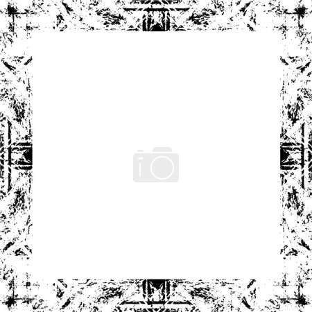 Illustration for Grunge frame with black geometric shapes - Royalty Free Image