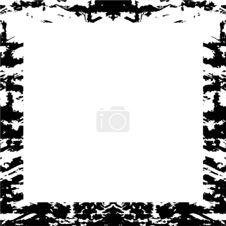 Téléchargez les illustrations : Abstrait cadre texturé rugueux noir et blanc, illustration vectorielle - en licence libre de droit