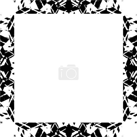 Illustration for Abstract black and white rough textured frame, vector illustration - Royalty Free Image