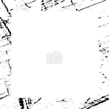 Ilustración de Abstracto blanco y negro áspero marco texturizado, ilustración vectorial - Imagen libre de derechos