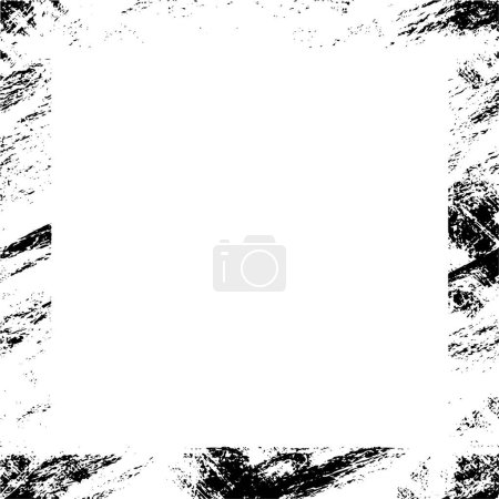 Illustration for Abstract black and white rough textured frame, vector illustration - Royalty Free Image