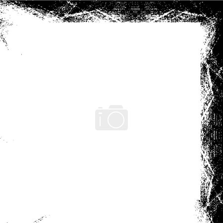 Illustration for Rough monochrome frame. Grunge background. Abstract textured effect. - Royalty Free Image