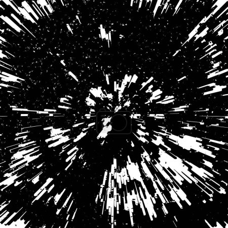 Téléchargez les illustrations : Particules monochromes texture abstraite. Grunge motif noir et blanc. - en licence libre de droit