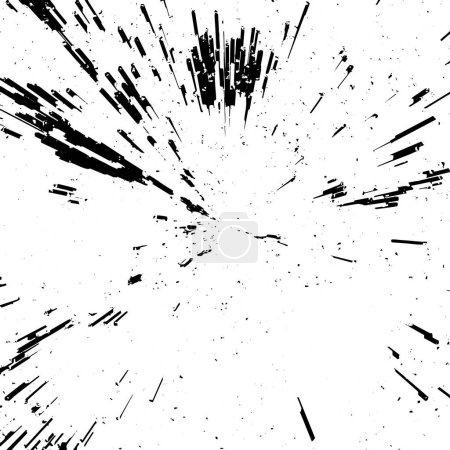 Téléchargez les illustrations : Abstrait explosion fond vecteur noir et blanc - en licence libre de droit