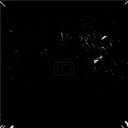 Illustration for Monochrome particles abstract texture. Grunge black and white pattern. - Royalty Free Image