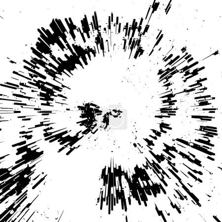 Téléchargez les illustrations : Particules monochromes texture abstraite. Grunge motif noir et blanc. - en licence libre de droit