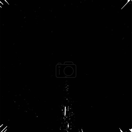Illustration for Grunge black and white abstract background. Vintage old surface in scratches, chips, cracks. Pattern for printing dirt, stains, scuffs. Texture monochrome dark - Royalty Free Image
