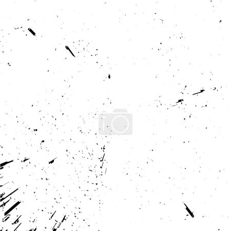 Téléchargez les illustrations : Grunge fond abstrait noir et blanc. Vieille surface vintage en rayures, copeaux, fissures. Modèle pour imprimer la saleté, les taches, les éraflures. Texture monochrome foncé - en licence libre de droit
