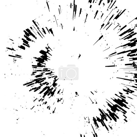 Illustration for Grunge black and white abstract background. Vintage old surface in scratches, chips, cracks. Pattern for printing dirt, stains, scuffs. Texture monochrome dark - Royalty Free Image