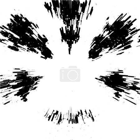 Téléchargez les illustrations : Fond monochrome noir et blanc abstrait. Illustration vectorielle. - en licence libre de droit