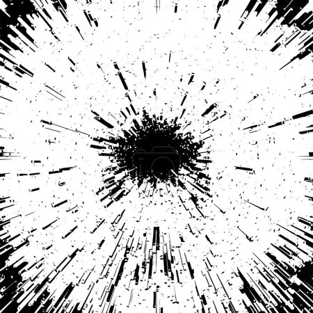 Ilustración de Fondo abstracto en blanco y negro, explosión. Ilustración vectorial - Imagen libre de derechos