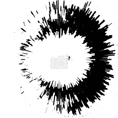 Illustration for Grunge black and white pattern. Monochrome abstract texture. Background of cracks, scuffs, chips, stains, ink spots, lines. Dark design background surface - Royalty Free Image